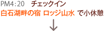 チェックイン　白石湖畔の宿　ロッジ山水で小休憩