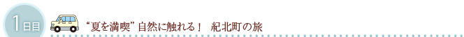 1日目　“夏を満喫”自然に触れる！紀北町の旅